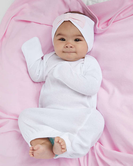 Rabbit Skins® Infant Baby Rib Layette Soft Cotton Newborn Outfit with Fold Over Mittens