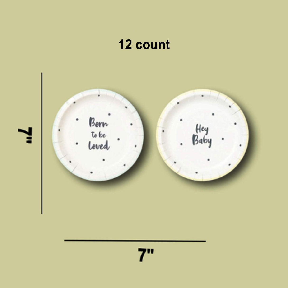 12 Count Talking Tables Born To Be Loved Paper Dessert Plates 7 Inch