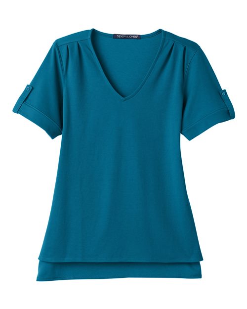 Devon & Jones Women's CrownLux Performance Plaited Rolled Sleeve Shirt