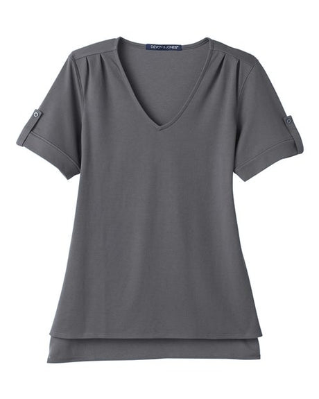 Devon & Jones Women's CrownLux Performance Plaited Rolled Sleeve Shirt