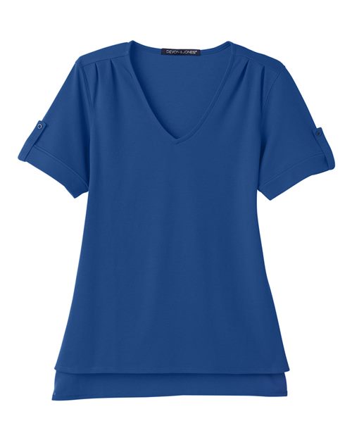 Devon & Jones Women's CrownLux Performance Plaited Rolled Sleeve Shirt