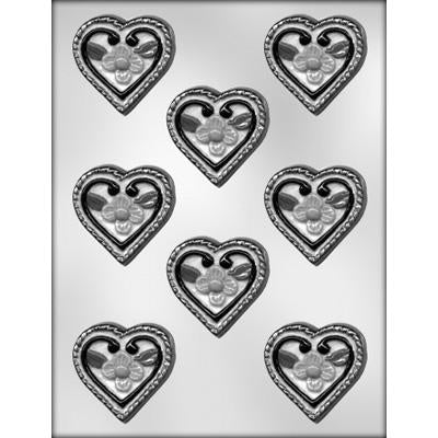 Heart With Flowers Chocolate Mold
