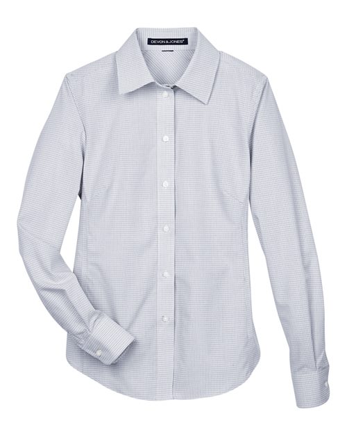 Devon & Jones Women's Crown Collection Micro Tattersall Woven Dress Shirt