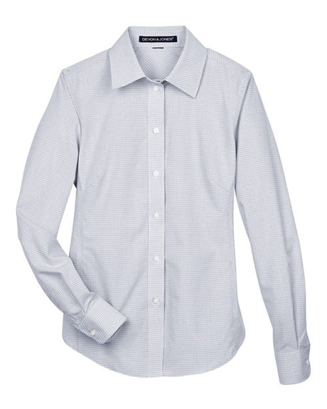 Devon & Jones Women's Crown Collection Micro Tattersall Woven Dress Shirt