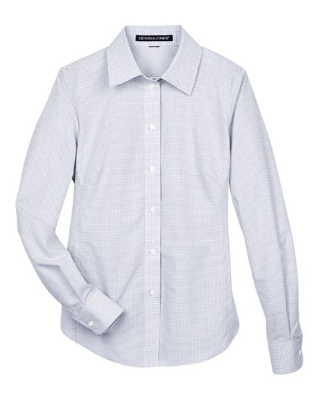 Devon & Jones Women's Crown Collection Micro Tattersall Woven Dress Shirt