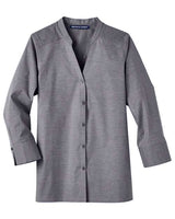 Women's Crown Collection Stretch Pinpoint Chambray Three-Quarter Sleeve Shirt