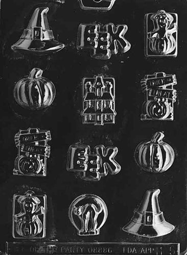Assorted Halloween With Hat Chocolate Mold