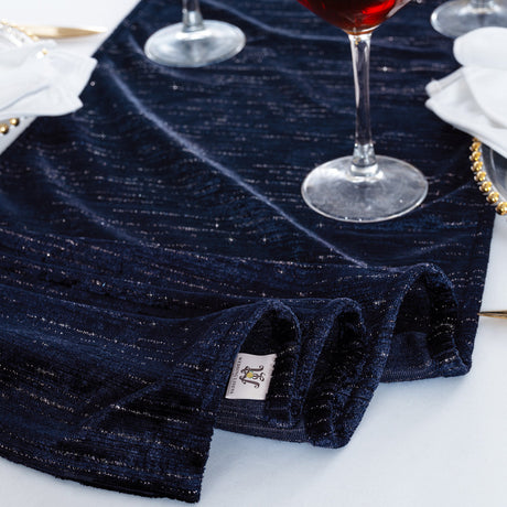Chenille Shimmer Metallic Jacquard Velvet Table Runner