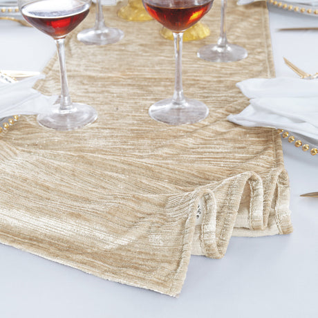 Chenille Shimmer Metallic Jacquard Velvet Table Runner