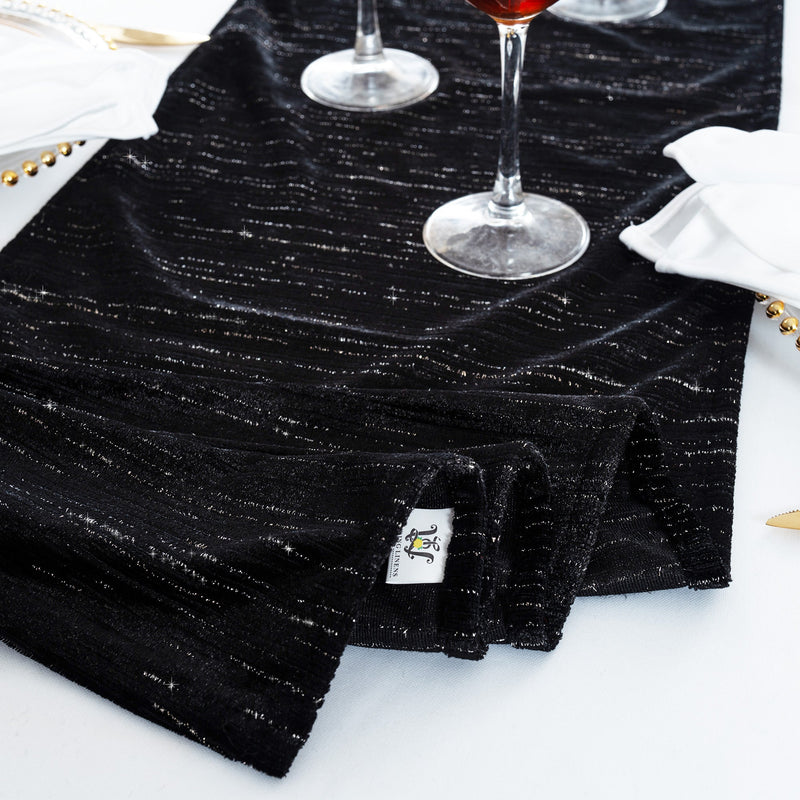 Velvet Table Runner 13x108 Black