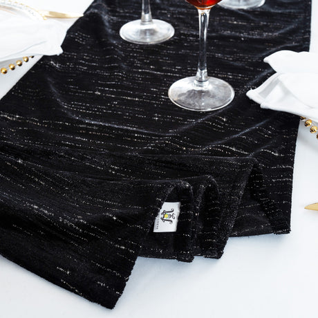 Velvet Table Runner 13x108 Black
