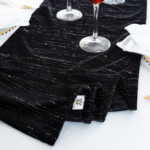 Velvet Table Runner 13x108 Black