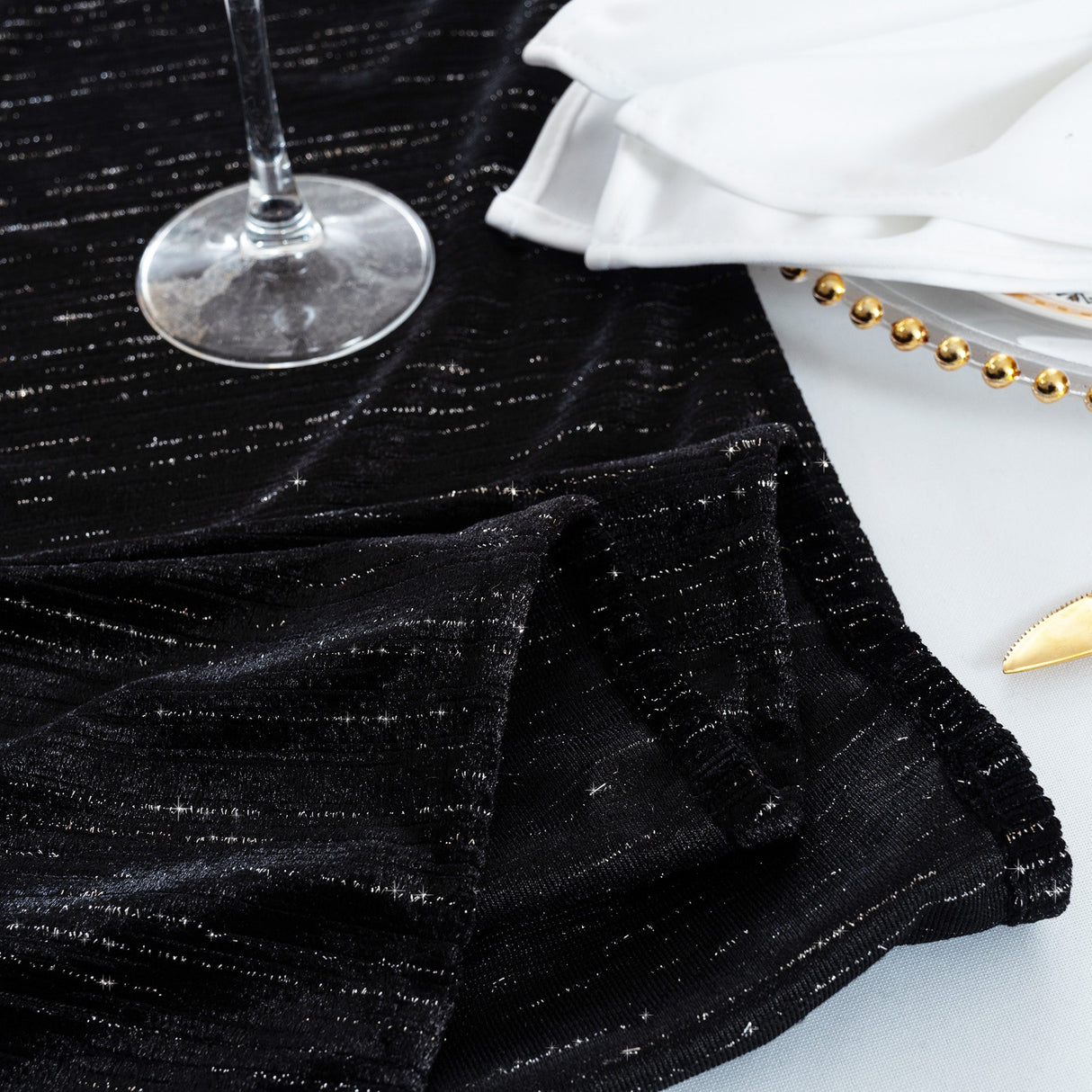 Velvet Table Runner 13x108 Black