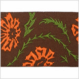 Brown/ Orange Floral French Jacquard Ribbon