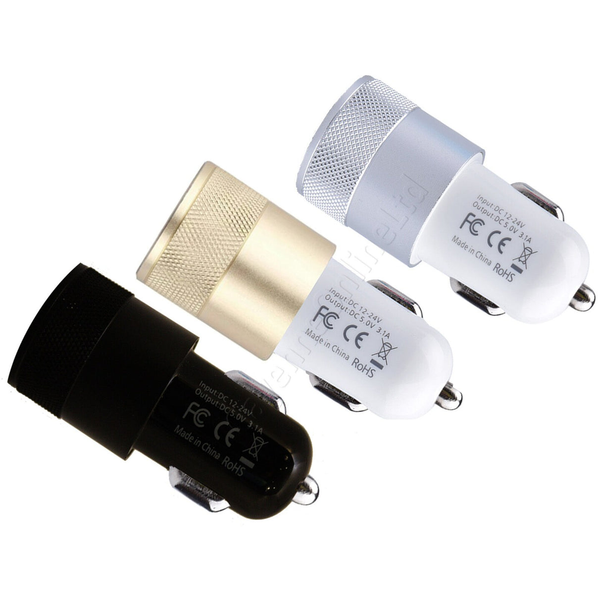 Premium Car CH Charger | Max Output 1A (2 USB) Car CH Charger | MINA® - Silver