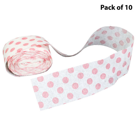 Polka Dot Streamer Roll - Pink - 30 Feet long by 2 inches wide | Polybagged with header