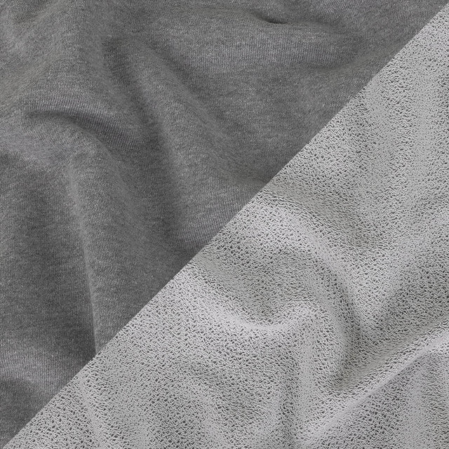 Heathered Dapple Gray and White Cotton Blend French Terry