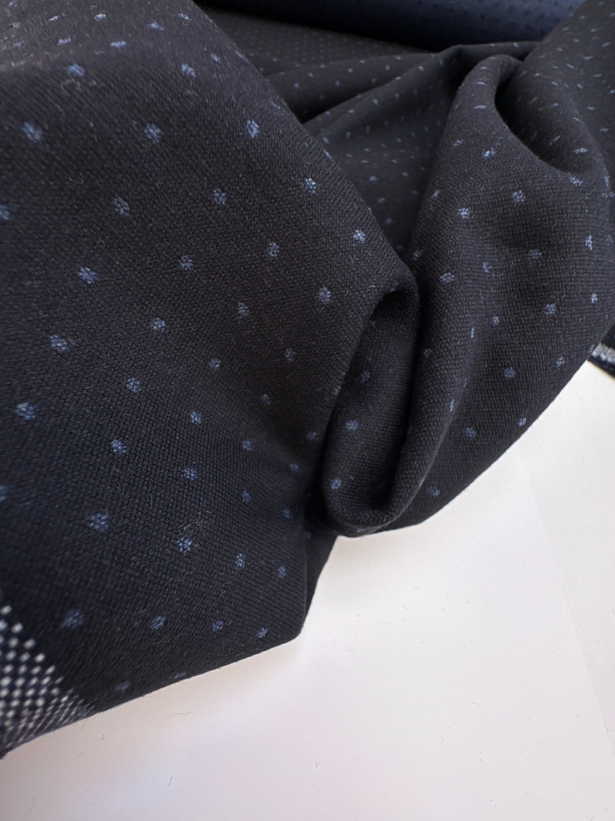 Cotton Jacquard Blue Polka Dot