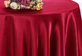 Round Heavy Duty Satin Tablecloth 132" Apple Red
