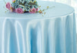 Round Satin Tablecloth 132" Baby Blue