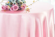 Round Heavy Duty Satin Tablecloth 132" Pink