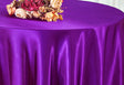 Round Heavy Duty Satin Tablecloth 132" Purple