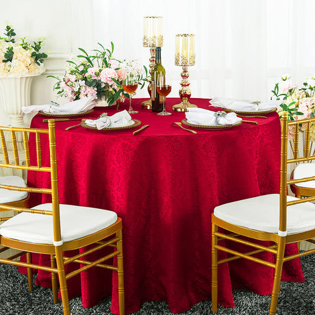 Marquis Damask Round Jacquard Table Cover