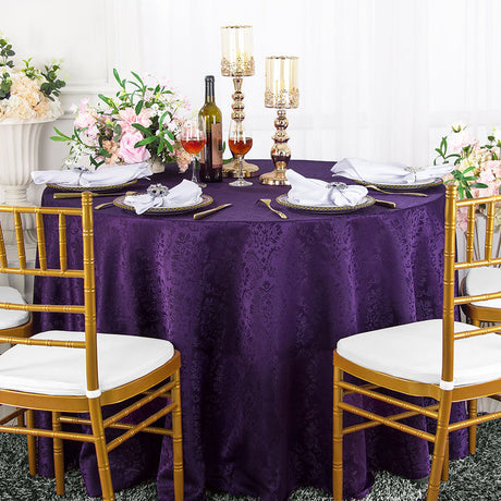 Marquis Damask Round Jacquard Table Cover