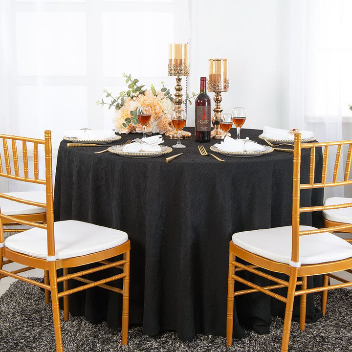 Round Crinkle Scuba Wrinkle-Free Tablecloth