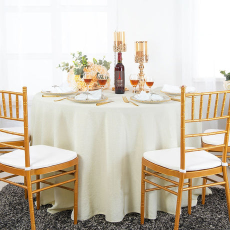 Round Crinkle Scuba Wrinkle-Free Tablecloth
