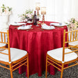 Round Crushed Taffeta Tablecloth 120" Apple Red