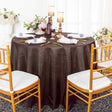 Round Crushed Taffeta Tablecloth 132" Chocolate