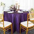 Round Crushed Taffeta Tablecloth 90" Eggplant
