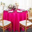 Round Crushed Taffeta Tablecloth 90" Fuchsia