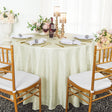 Round Crushed Taffeta Tablecloth 120" Ivory