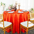 Round Crushed Taffeta Tablecloth 120" Orange