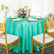 Round Crushed Taffeta Tablecloth 108" Tiff Blue/Aqua Blue