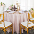 Round Crushed Taffeta Tablecloth 108" Blush Pink