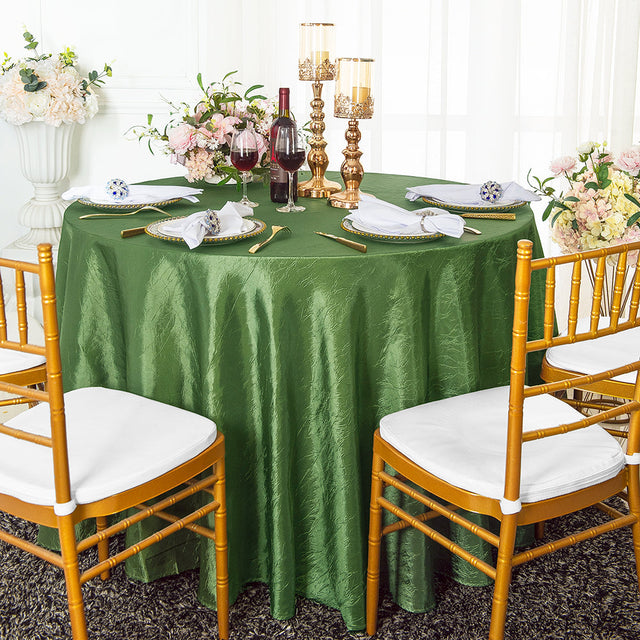 Round Crushed Taffeta Tablecloth 90" Clover Green