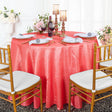 Round Crushed Taffeta Tablecloth 90" Coral