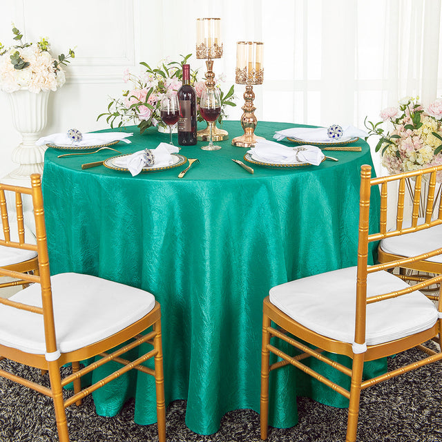 Round Crushed Taffeta Tablecloth 90" Jade