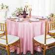 Round Crushed Taffeta Tablecloth 132 Pink
