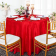 Round Crushed Taffeta Tablecloth 132" Red