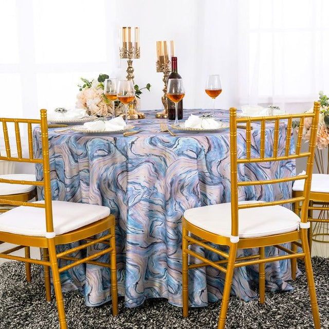 Round Scuba Tablecloth 120" Dusty Blue
