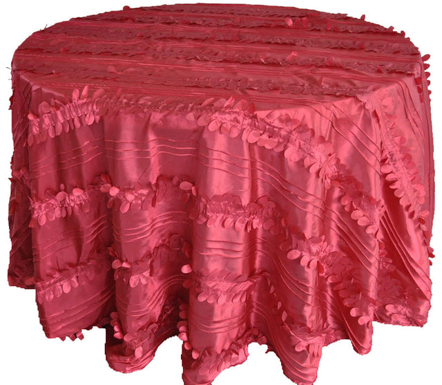 Round Taffeta Tablecloth 132 Inch Apple Red