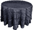 Round Taffeta Tablecloth 132" Pewter/Charcoal