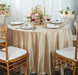 Round Velvet Tablecloth 132" Champagne
