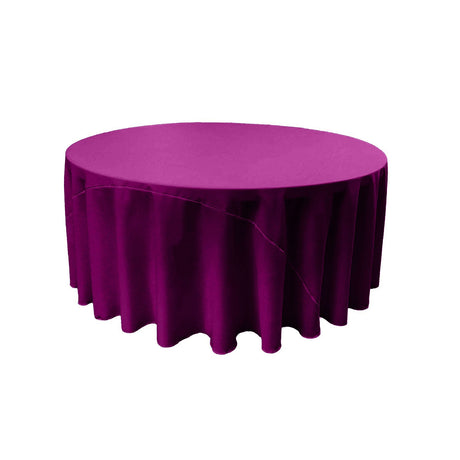 Round Poly Poplin Polyester Fabric - Seamless Round Tablecloth, 132" Diameter (1 Piece)