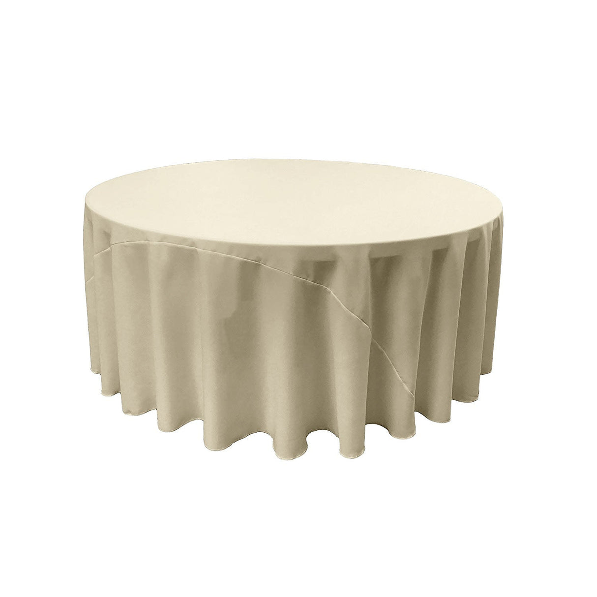 Round Poly Poplin Polyester Fabric - Seamless Round Tablecloth, 132" Diameter (1 Piece)