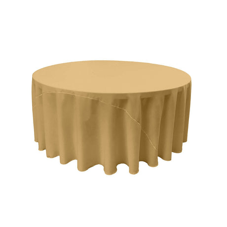 Round Poly Poplin Polyester Fabric - Seamless Round Tablecloth, 132" Diameter (1 Piece)